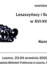 Konferencja naukowa: Leszczyńscy i Sułkowscy w XVI-XVIII wieku. Sztuka-Kultura-Konserwacja