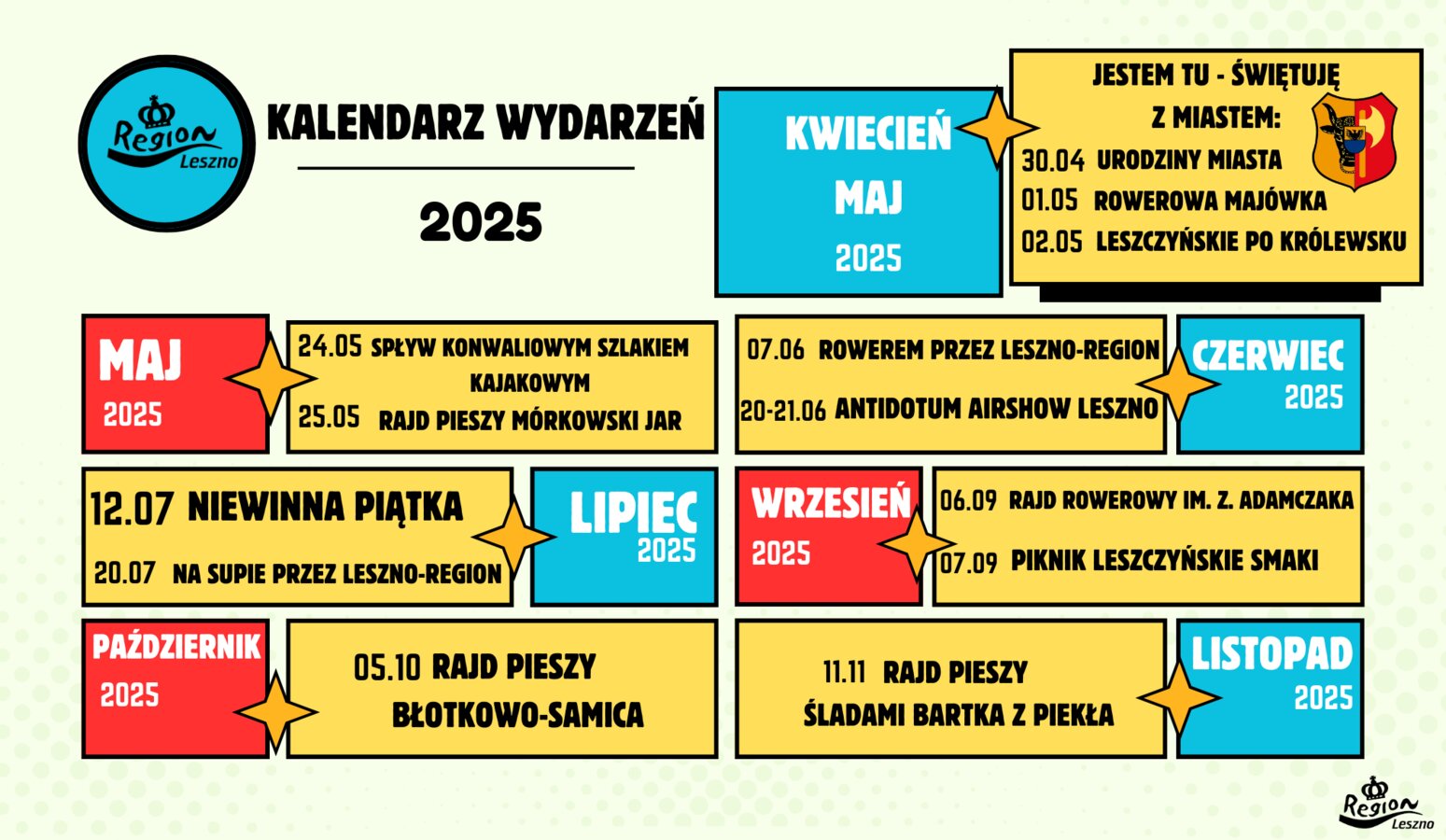 Kalendarz wydarzeń OT Leszno Region 2025