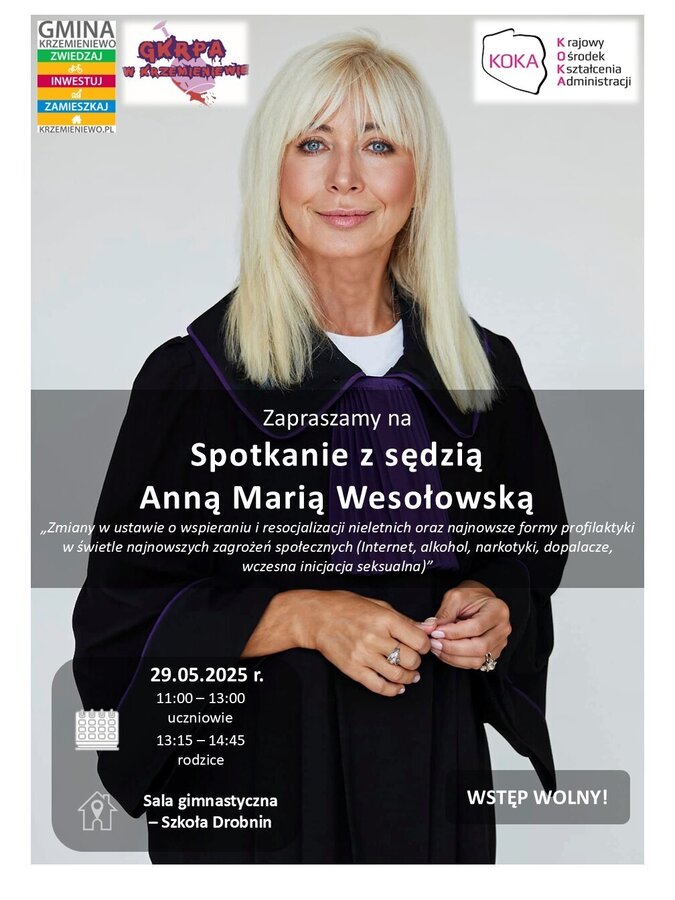 Spotkanie z sędzią Anną Marią Wesołowską - Krzemieniewo