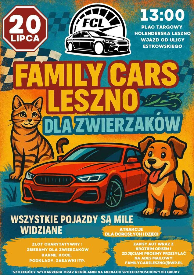 Motoryzacyjne serca dla zwierzaków! Zlot Family Cars Leszno